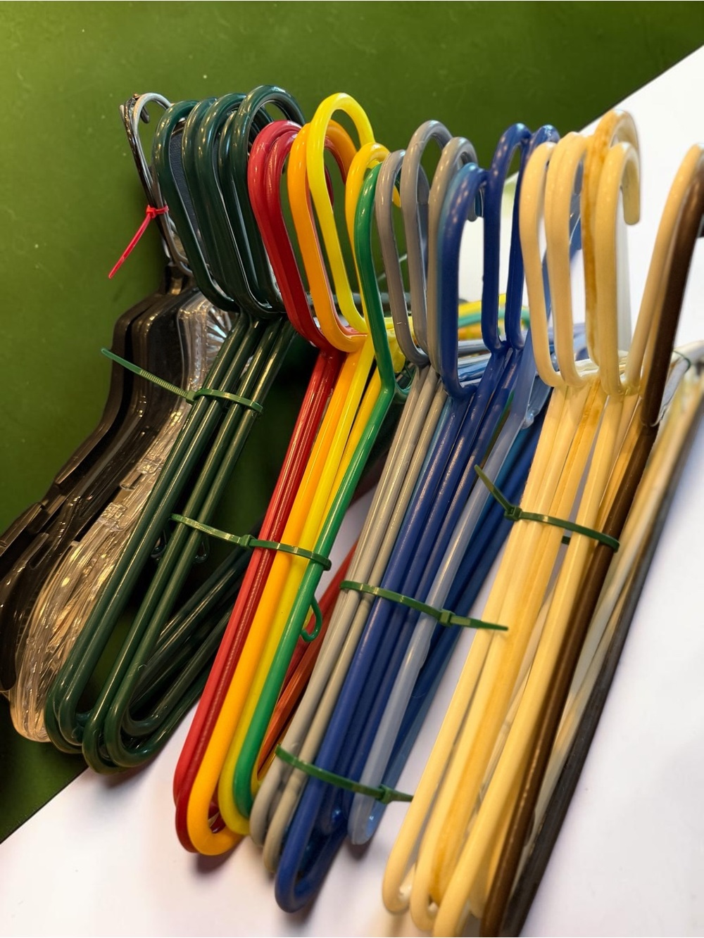 Vintage 1980s Plastic Hanger Lot Assorted Colors Bulk Closet Organization"